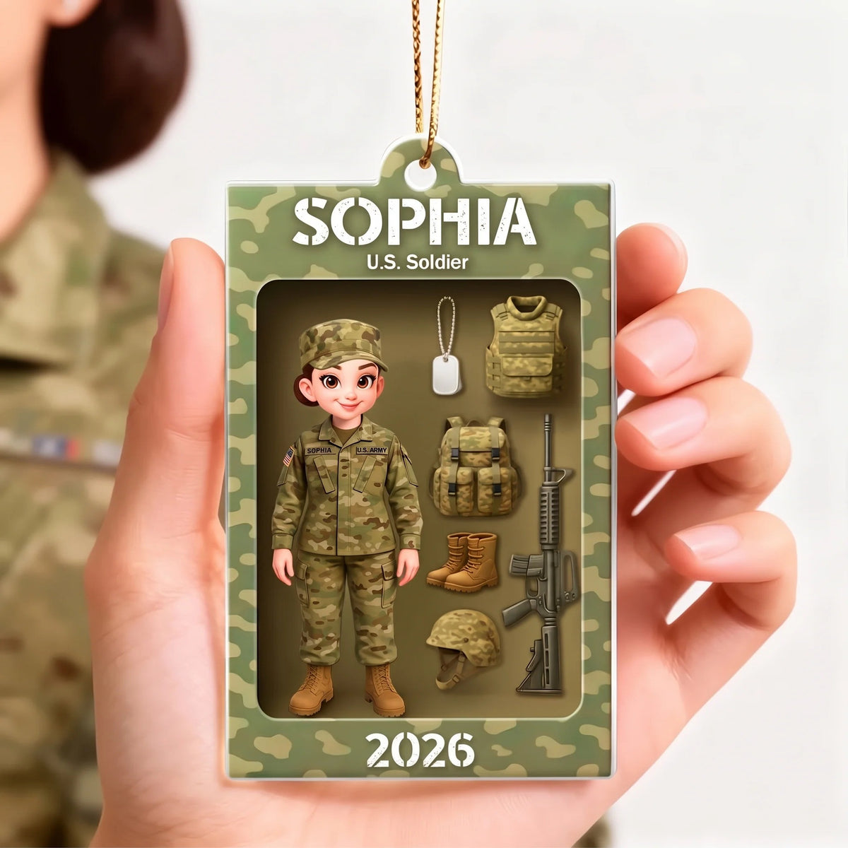 Personalized Military Action Figure Ornament, Christmas Gift For Military Dad, Husband