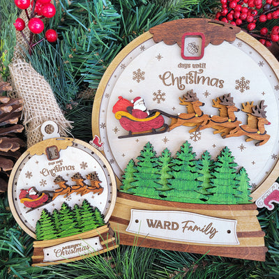 Countdown Until Christmas Wood Sign, Family Christmas Ornament, Christmas Decor