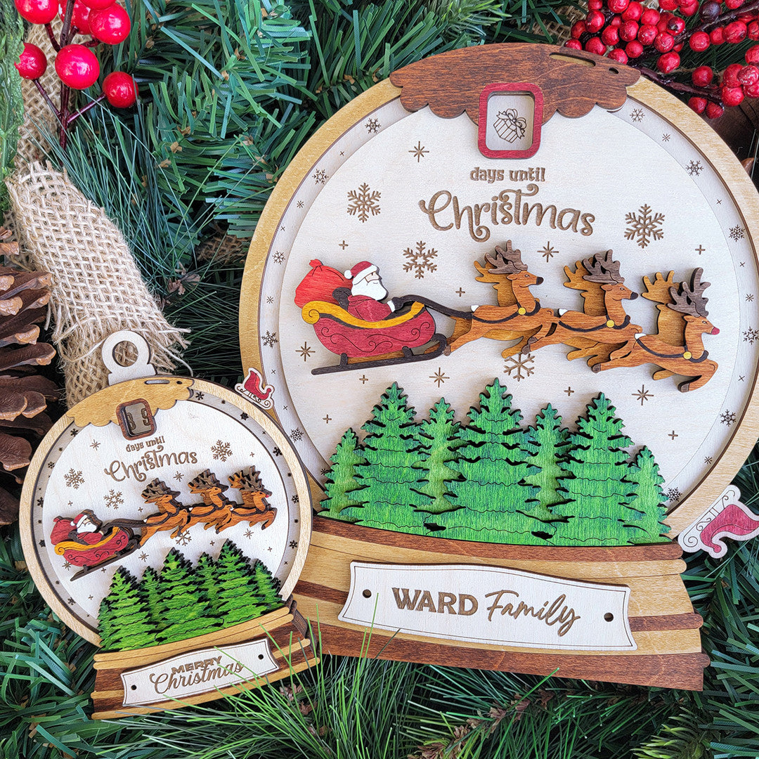 Countdown Until Christmas Wood Sign, Family Christmas Ornament, Christmas Decor
