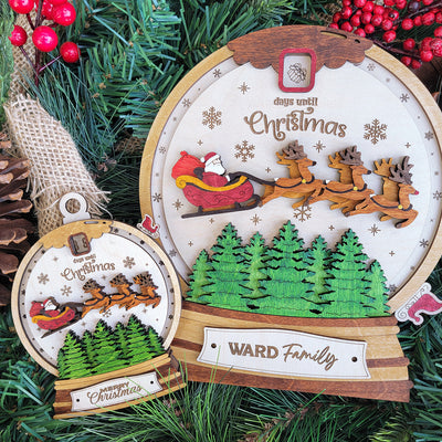 Countdown Until Christmas Wood Sign, Family Christmas Ornament, Christmas Decor