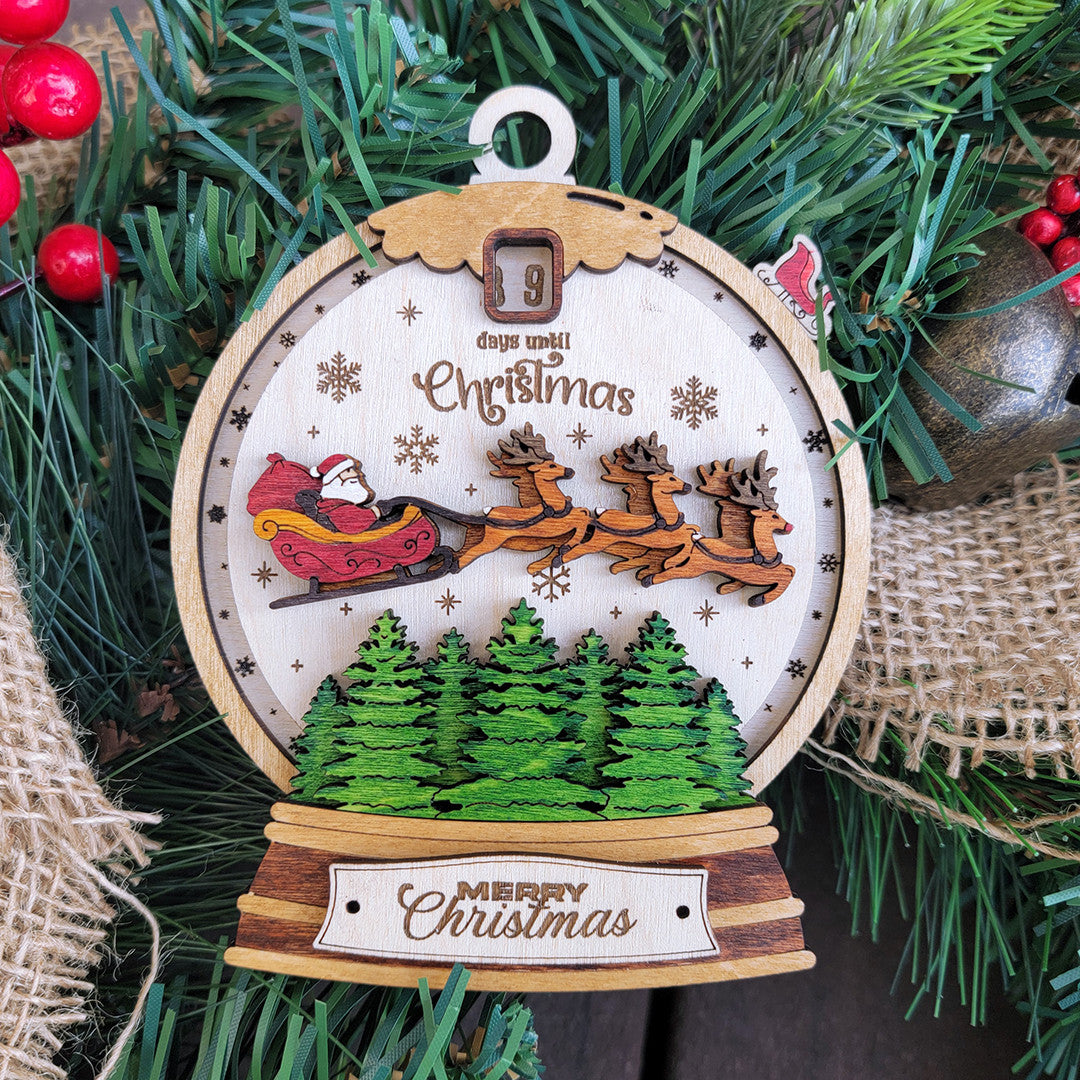 Countdown Until Christmas Wood Sign, Family Christmas Ornament, Christmas Decor