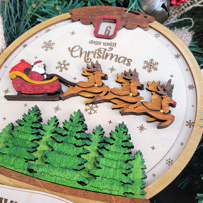 Countdown Until Christmas Wood Sign, Family Christmas Ornament, Christmas Decor