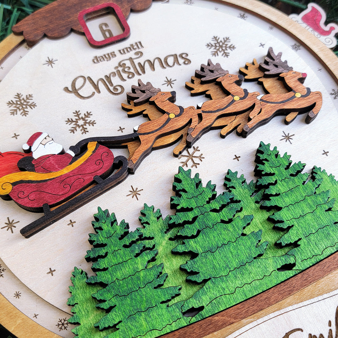 Countdown Until Christmas Wood Sign, Family Christmas Ornament, Christmas Decor