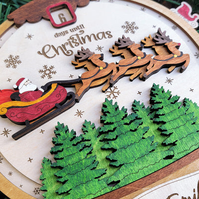 Countdown Until Christmas Wood Sign, Family Christmas Ornament, Christmas Decor