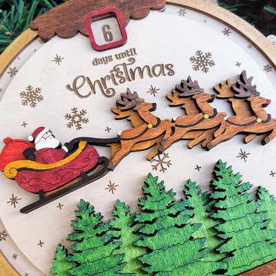 Countdown Until Christmas Wood Sign, Family Christmas Ornament, Christmas Decor