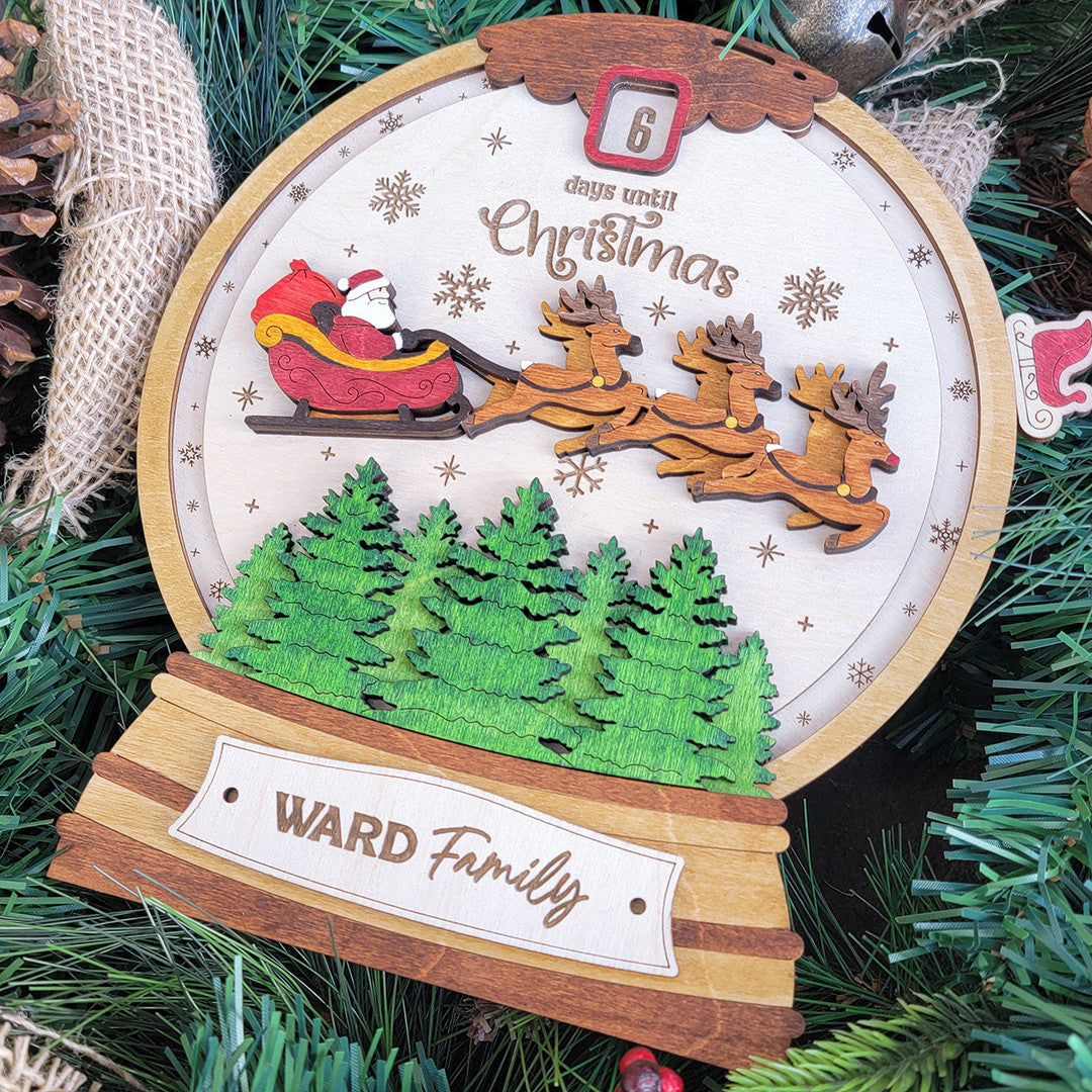 Countdown Until Christmas Wood Sign, Family Christmas Ornament, Christmas Decor