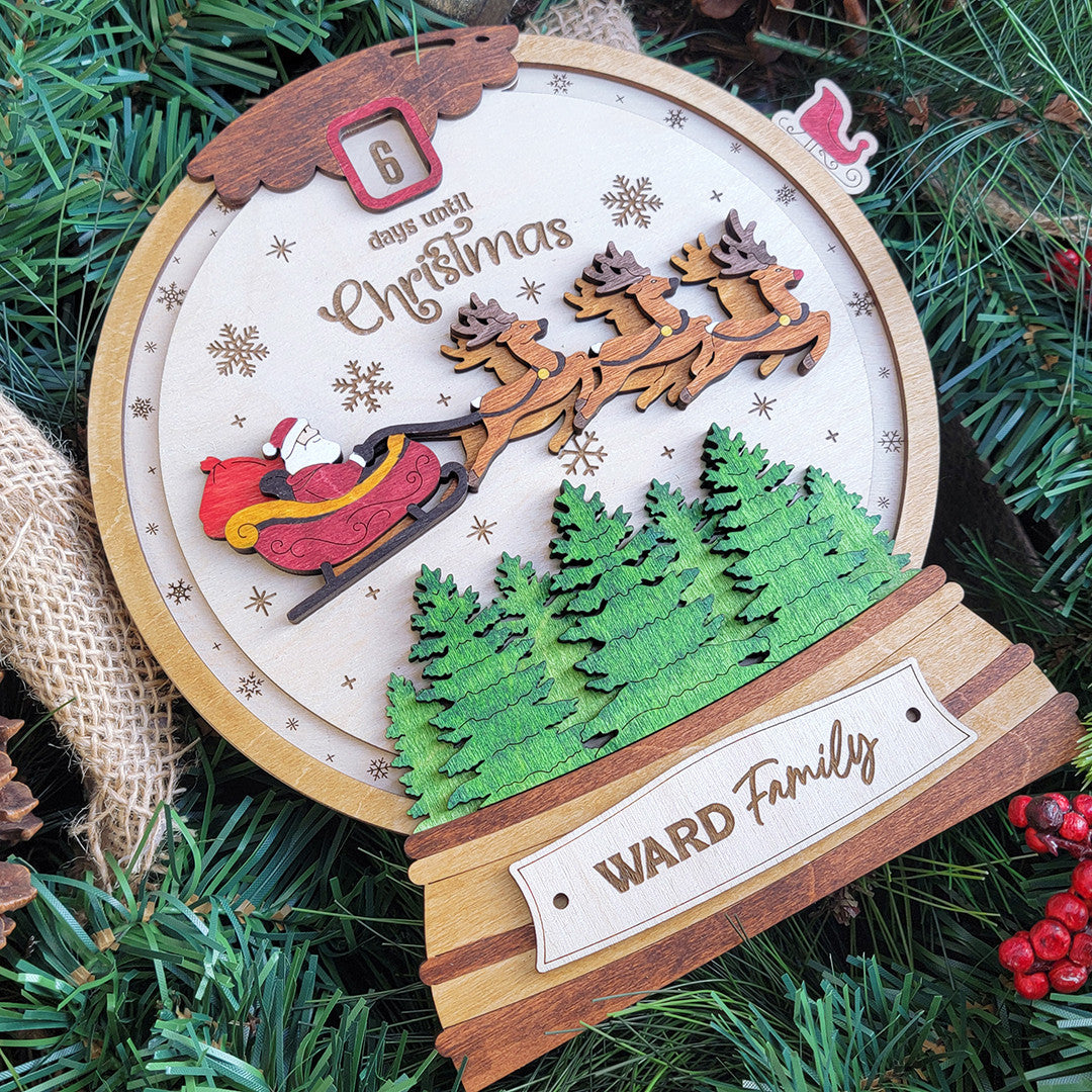 Countdown Until Christmas Wood Sign, Family Christmas Ornament, Christmas Decor