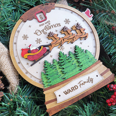 Countdown Until Christmas Wood Sign, Family Christmas Ornament, Christmas Decor