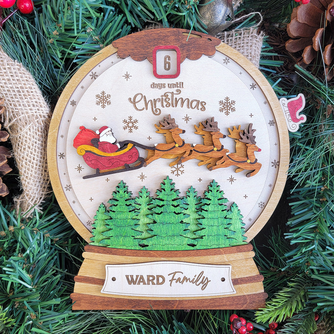 Countdown Until Christmas Wood Sign, Family Christmas Ornament, Christmas Decor