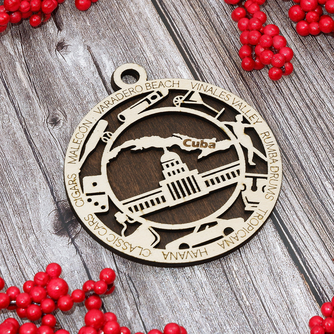 Discover Cuba Wood Sign, Family Christmas Ornament, Christmas Decor