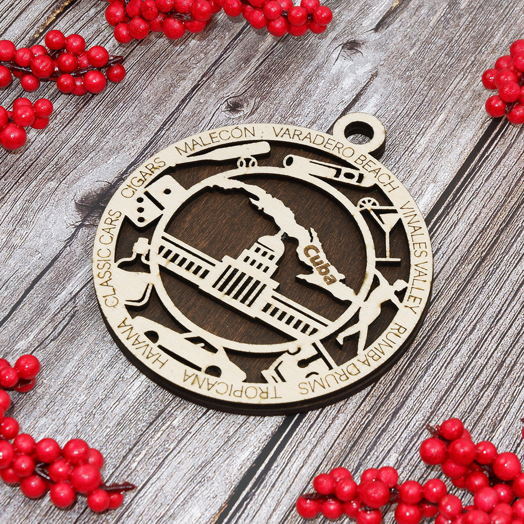 Discover Cuba Wood Sign, Family Christmas Ornament, Christmas Decor