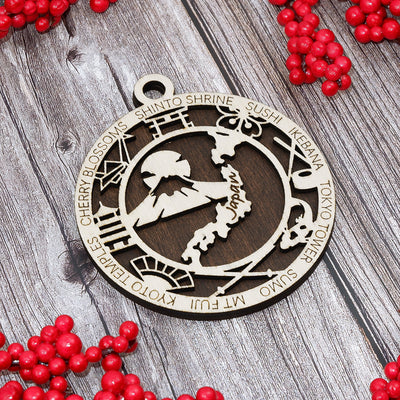 Discover Japan Wood Sign, Family Christmas Ornament, Christmas Decor