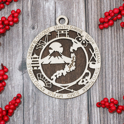 Discover Japan Wood Sign, Family Christmas Ornament, Christmas Decor