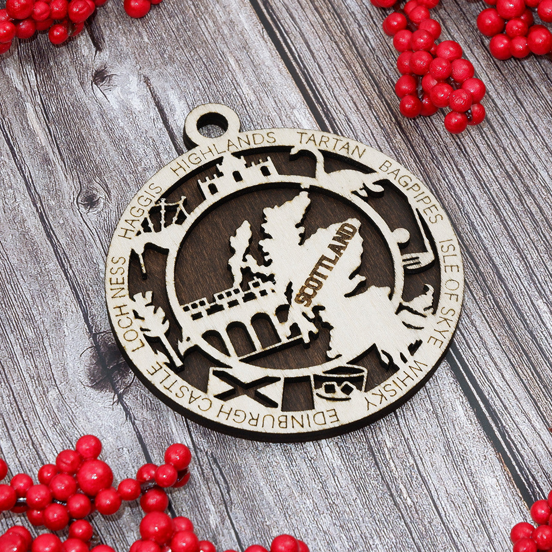 Discover Scotland Wood Sign, Family Christmas Ornament, Christmas Decor