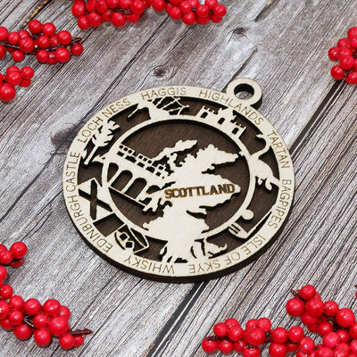Discover Scotland Wood Sign, Family Christmas Ornament, Christmas Decor