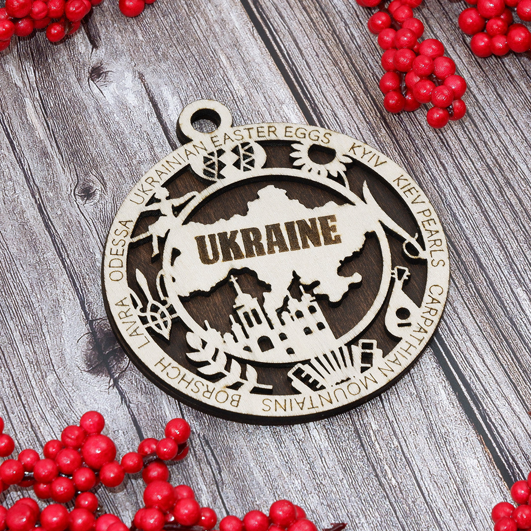 Discover Ukraine Wood Sign, Family Christmas Ornament, Christmas Decor