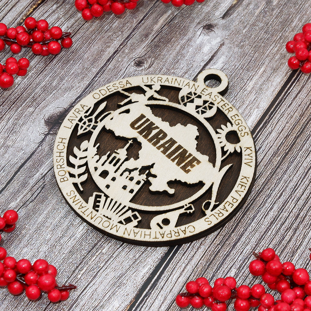 Discover Ukraine Wood Sign, Family Christmas Ornament, Christmas Decor