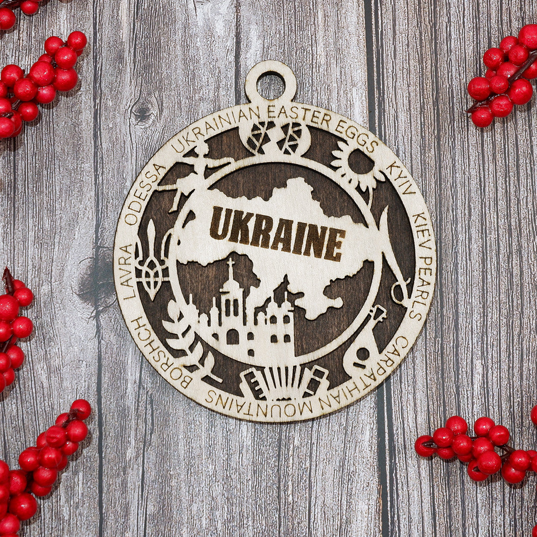 Discover Ukraine Wood Sign, Family Christmas Ornament, Christmas Decor