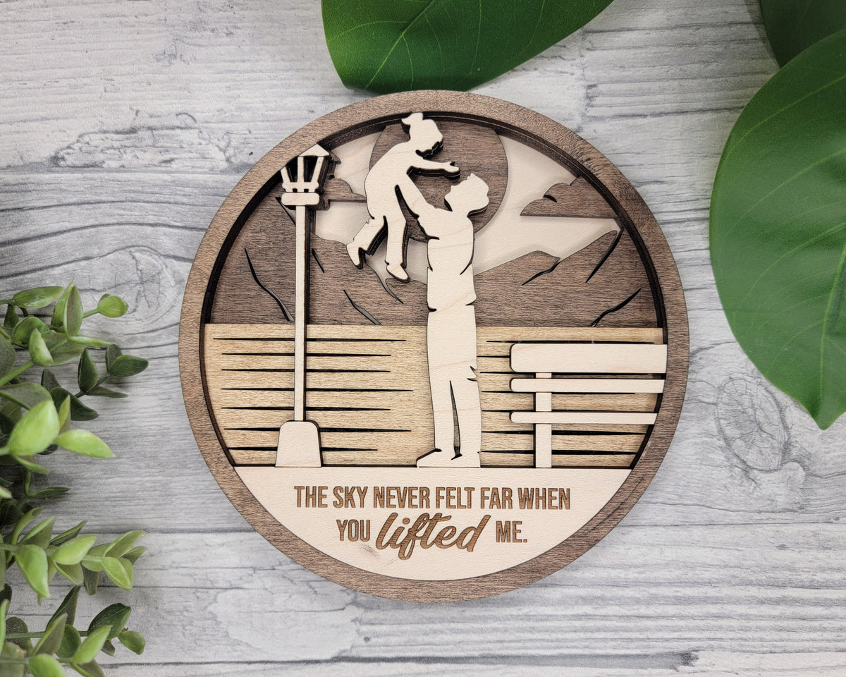 Personalized Father Moments Wood Sign, Family Christmas Ornament, Christmas Decor