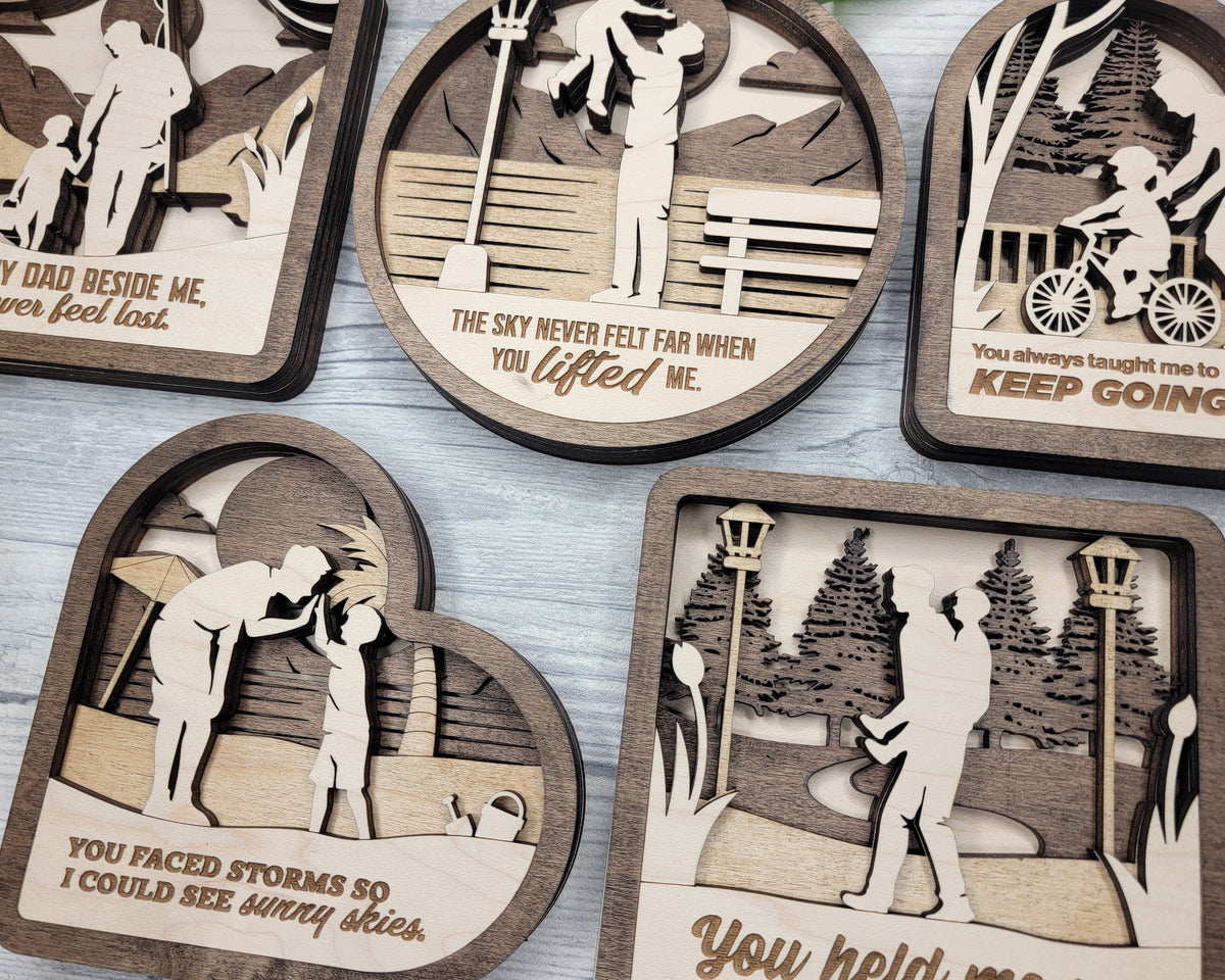 Personalized Father Moments Wood Sign, Family Christmas Ornament, Christmas Decor