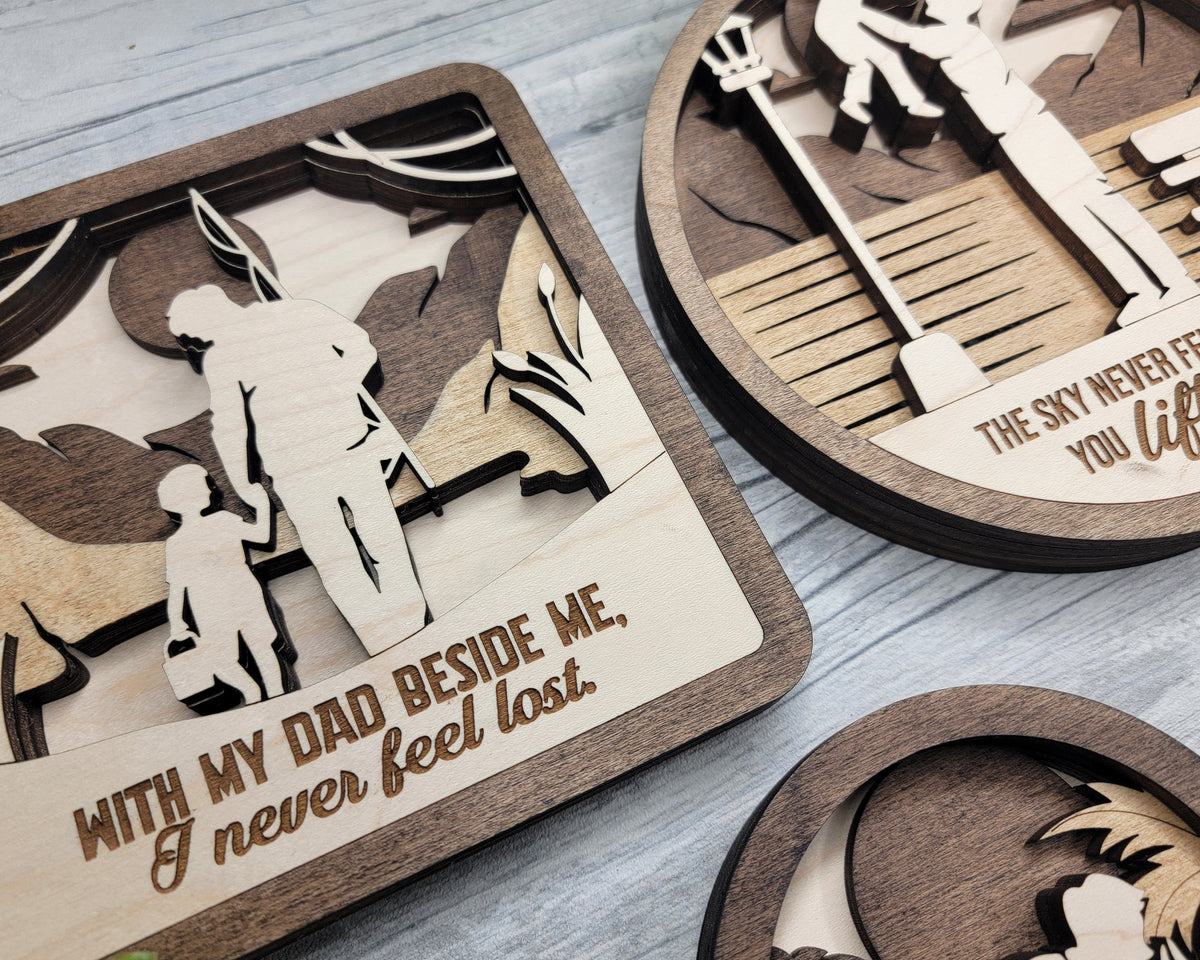 Personalized Father Moments Wood Sign, Family Christmas Ornament, Christmas Decor