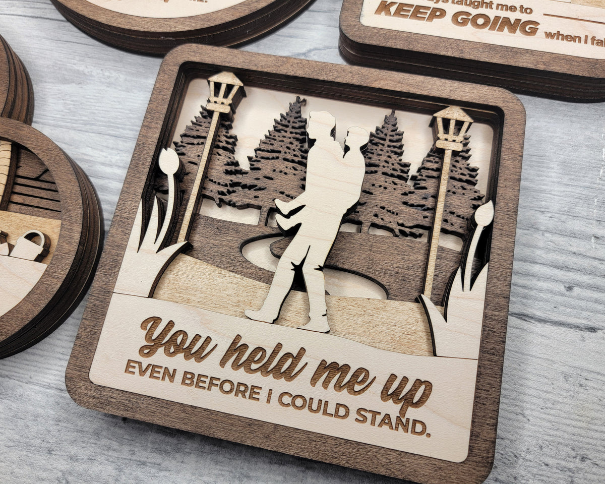 Personalized Father Moments Wood Sign, Family Christmas Ornament, Christmas Decor