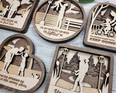 Personalized Father Moments Wood Sign, Family Christmas Ornament, Christmas Decor