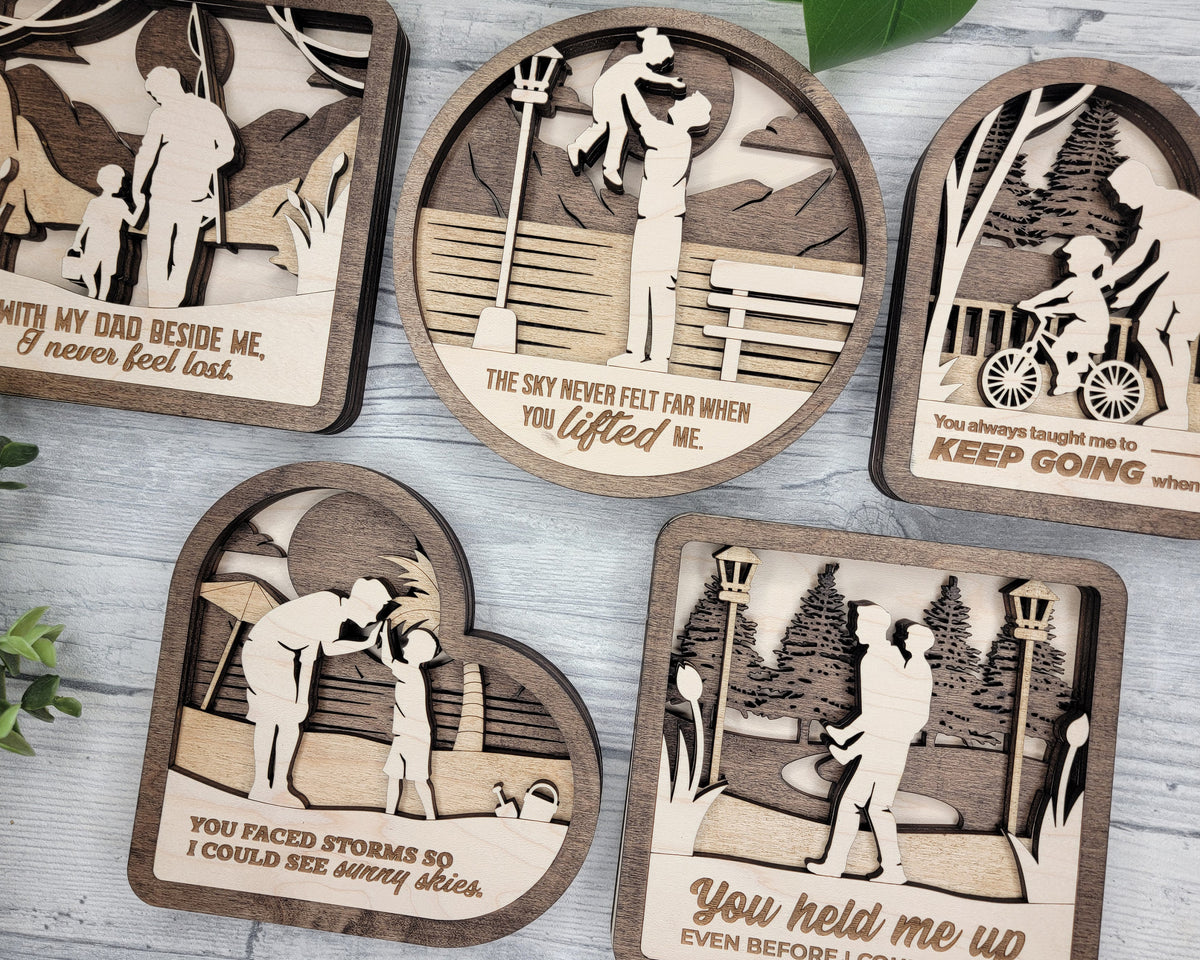 Personalized Father Moments Wood Sign, Family Christmas Ornament, Christmas Decor