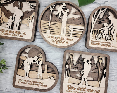 Personalized Father Moments Wood Sign, Family Christmas Ornament, Christmas Decor