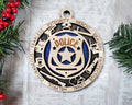 Police Wood Sign, Wooden Christmas Ornament, Christmas Decor