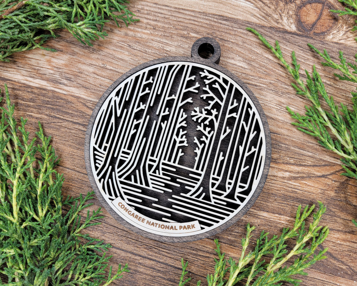 Personalized National Park Wood Sign, Wooden Christmas Ornament, Christmas Decor