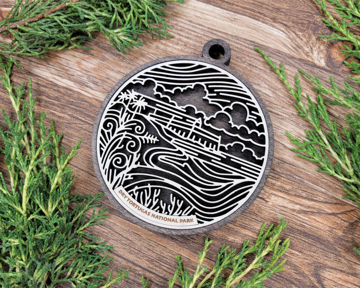 Personalized National Park Wood Sign, Wooden Christmas Ornament, Christmas Decor