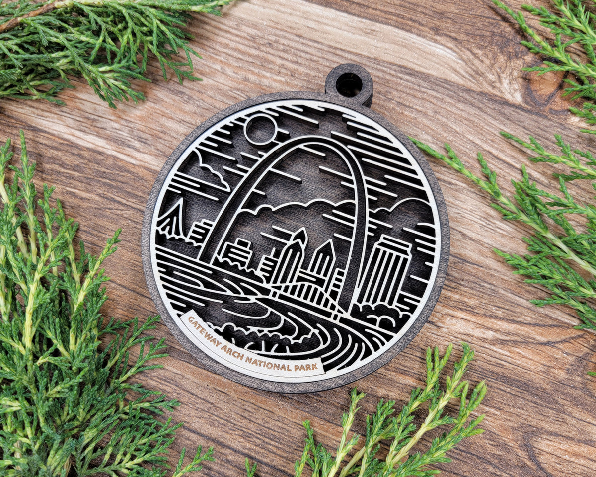 Personalized National Park Wood Sign, Wooden Christmas Ornament, Christmas Decor