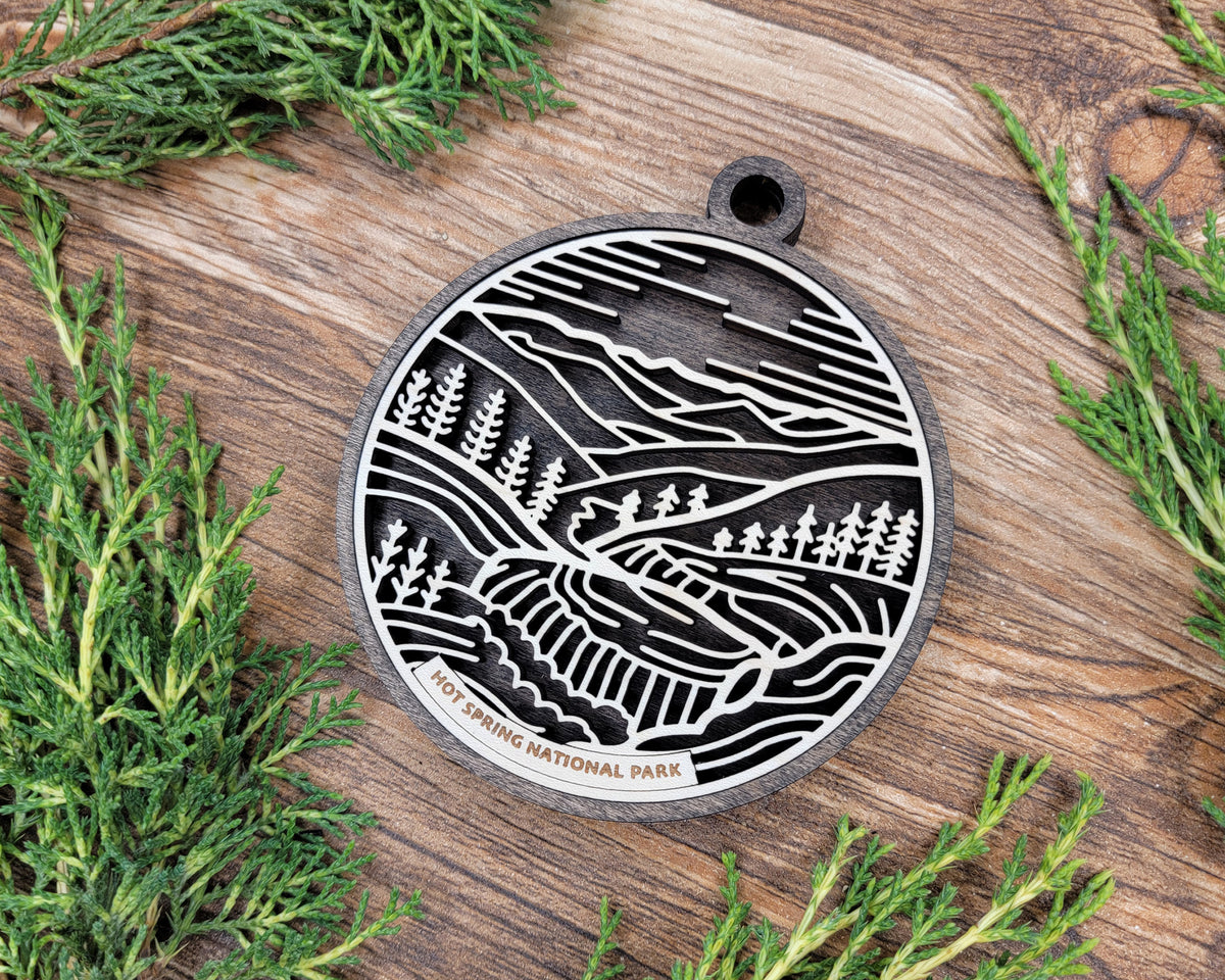 Personalized National Park Wood Sign, Wooden Christmas Ornament, Christmas Decor