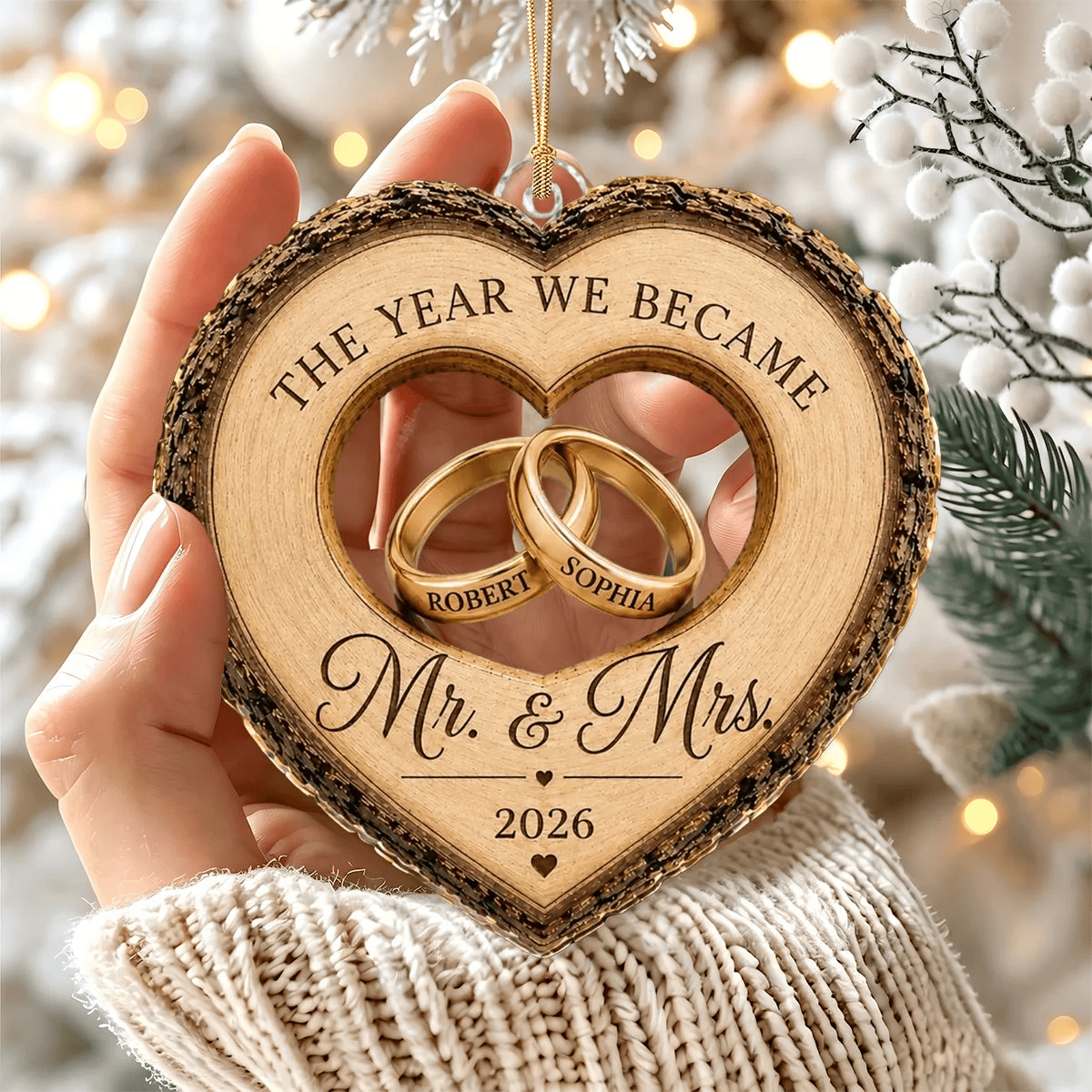 Personalized First Christmas As Mr & Mrs Acrylic Ornament Christmas Gift For Couple
