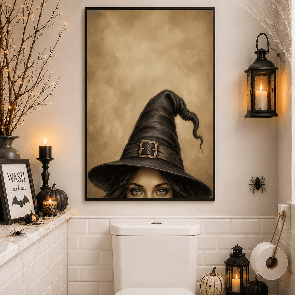 Funny Halloween Witch Canvas Wall Art Decor, Gift For Witch Lover