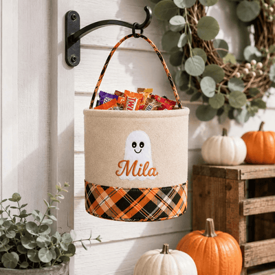 Personalized Halloween Candy Bag Trick or Treat Bag Halloween Basket Gift For Kid