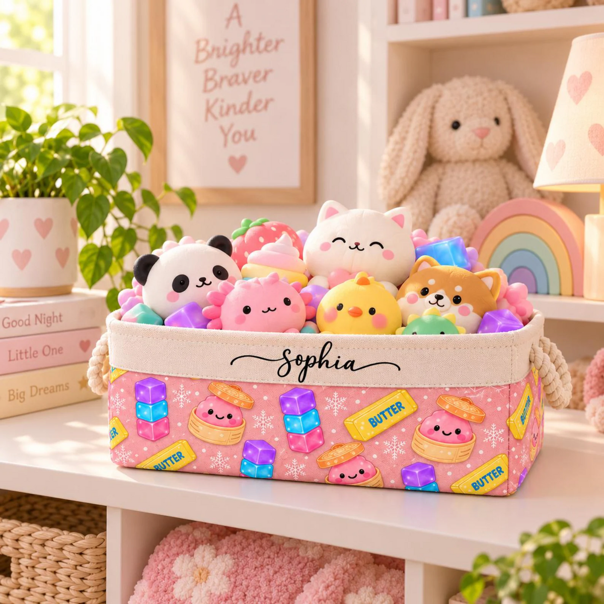 Personalized Kid Squishy Hunter Storage Basket, Gift for Girls Boys