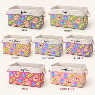 Personalized Kid Squishy Hunter Storage Basket, Gift for Girls Boys