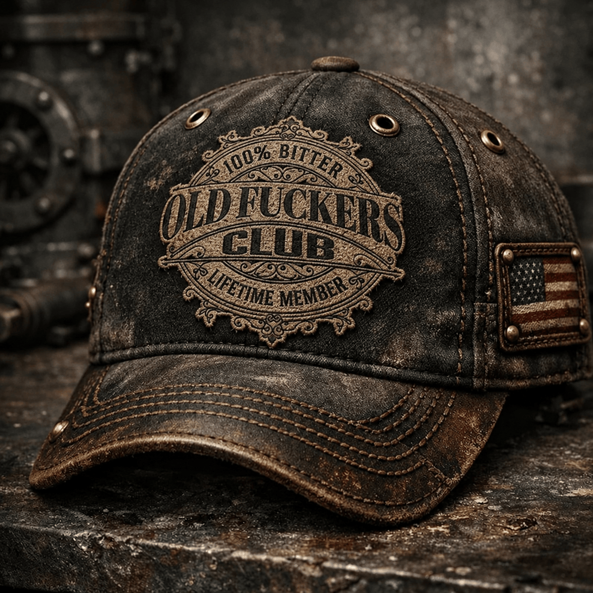Old Balls Club Baseball Cap, Lifetime Member Printed Hat Graphic Vintage Style Gift for Dad