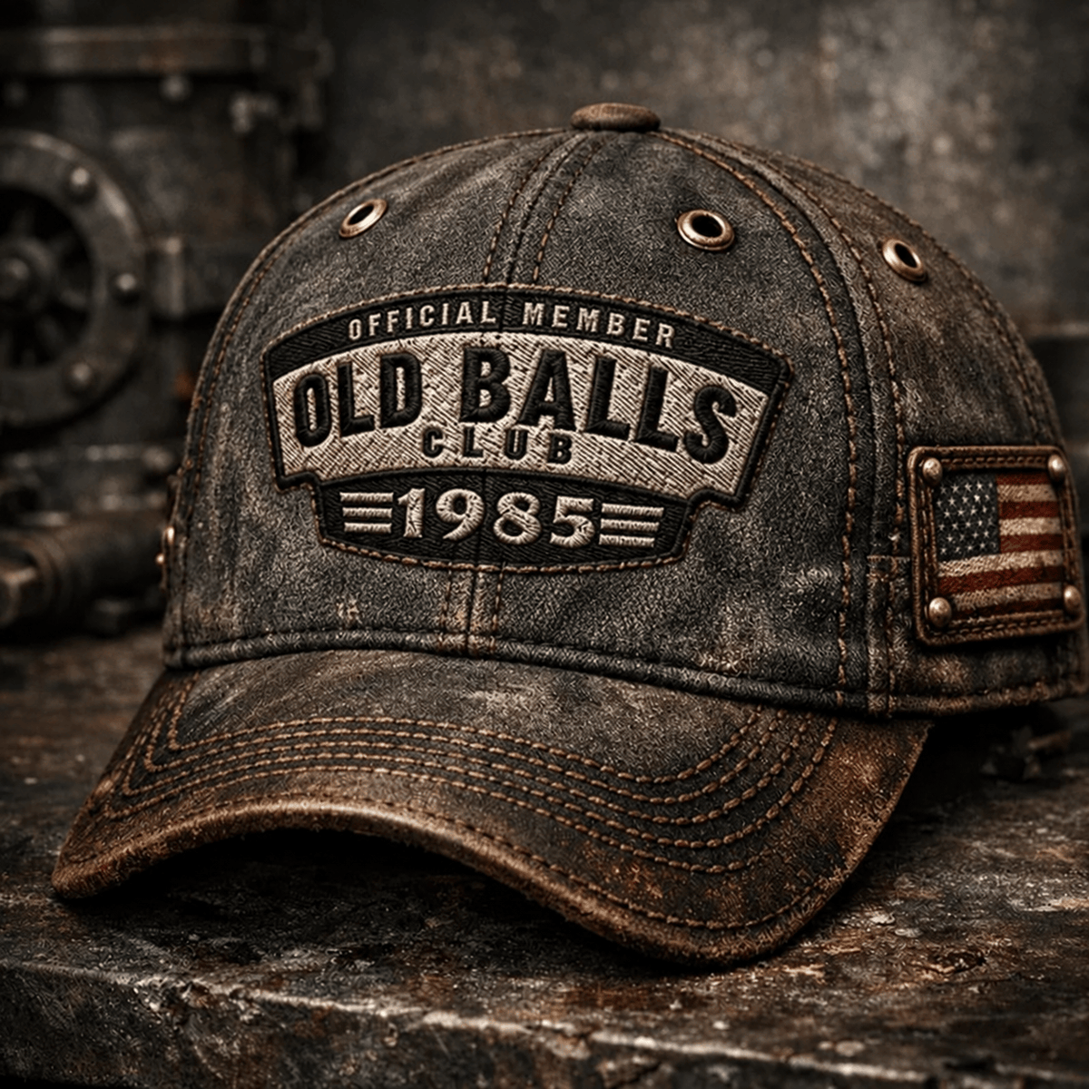 Old Balls Club 1985 Baseball Cap, Lifetime Member Printed Hat Graphic Vintage Style Gift for Dad