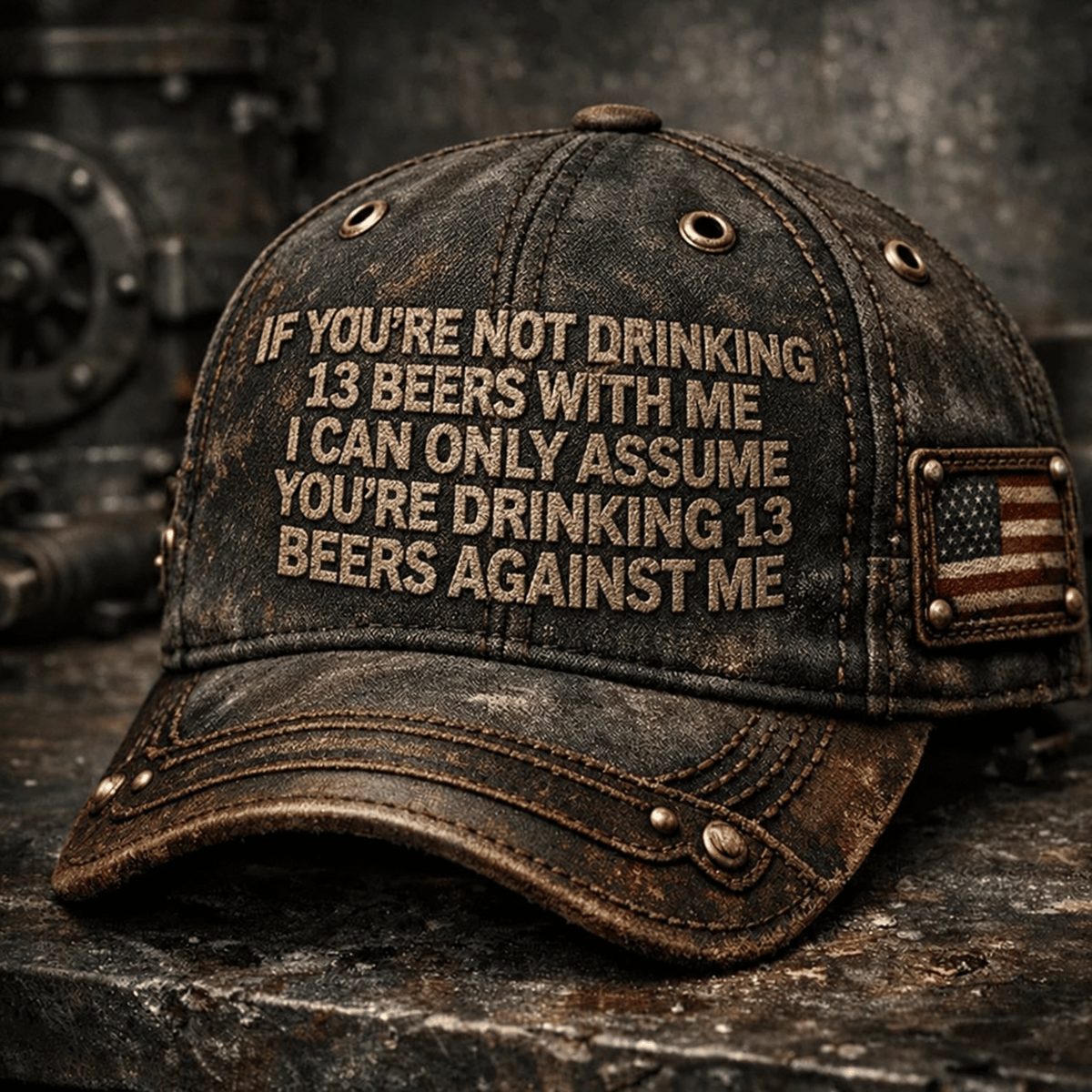 Drinking Beer Baseball Cap, Lifetime Member Printed Hat Graphic Vintage Style Gift for Dad