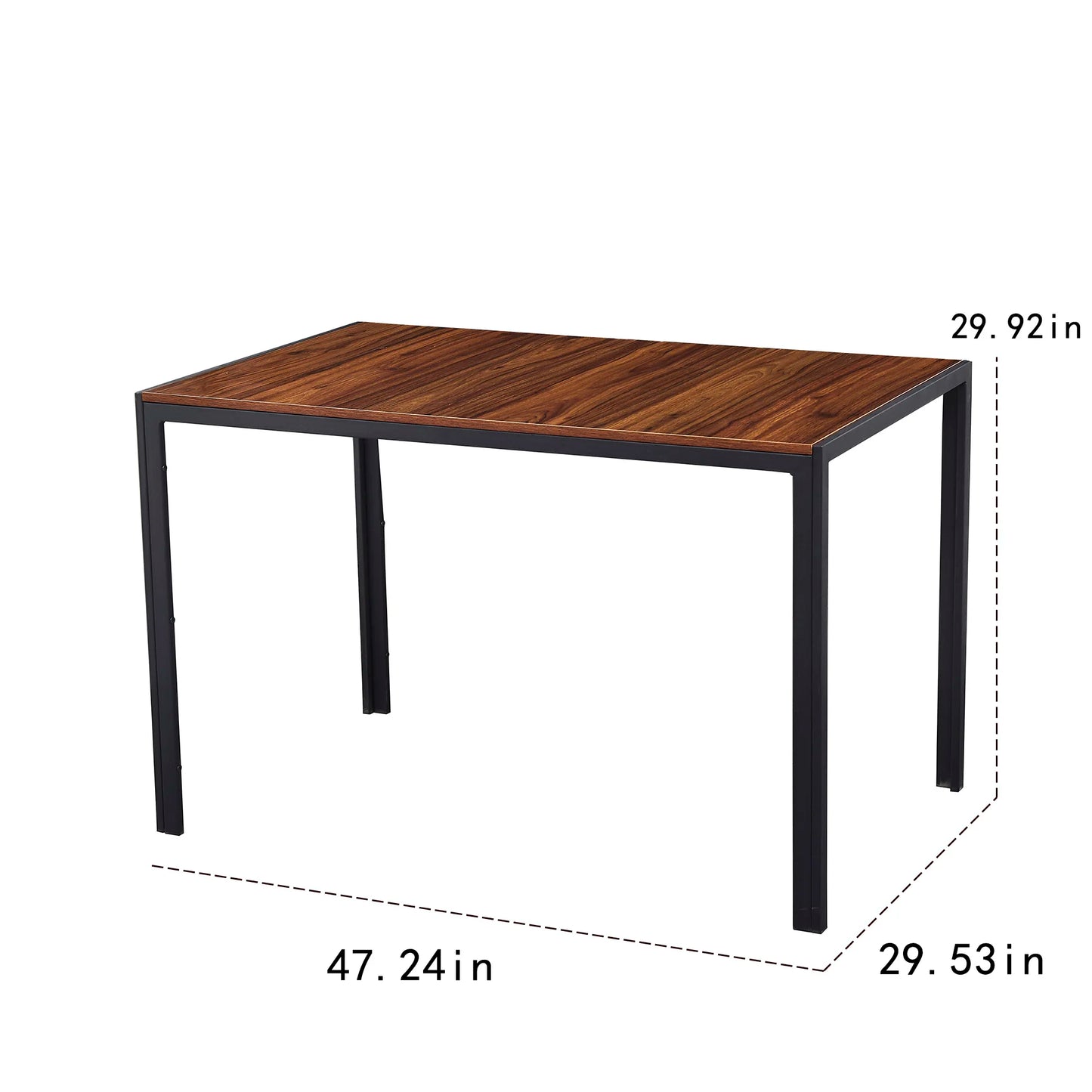 Ensemble de table à manger avec chaises pour 4 personnes, 1 table basse moderne et décontractée avec comptoir en bois, 4 chaises en cuir avec coussin et dossier haut [US-W]