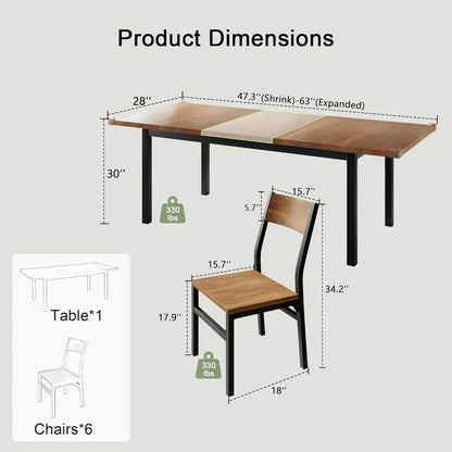 Ensemble de table à manger, table de salle à manger moderne du milieu du siècle avec chaise pour petit espace, cadre en métal robuste, ensemble de table de cuisine