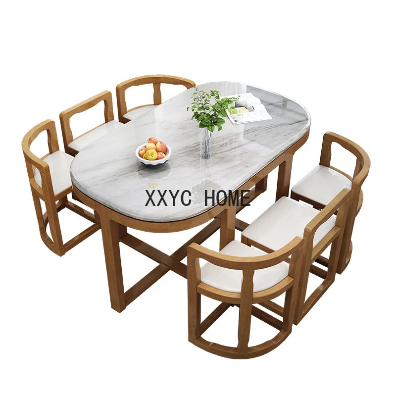 Ensembles de salle à manger modernes en bois 6 chaises Console de cuisine éclectique de grande taille Meubles de cuisine chinois Mesas De Comedor