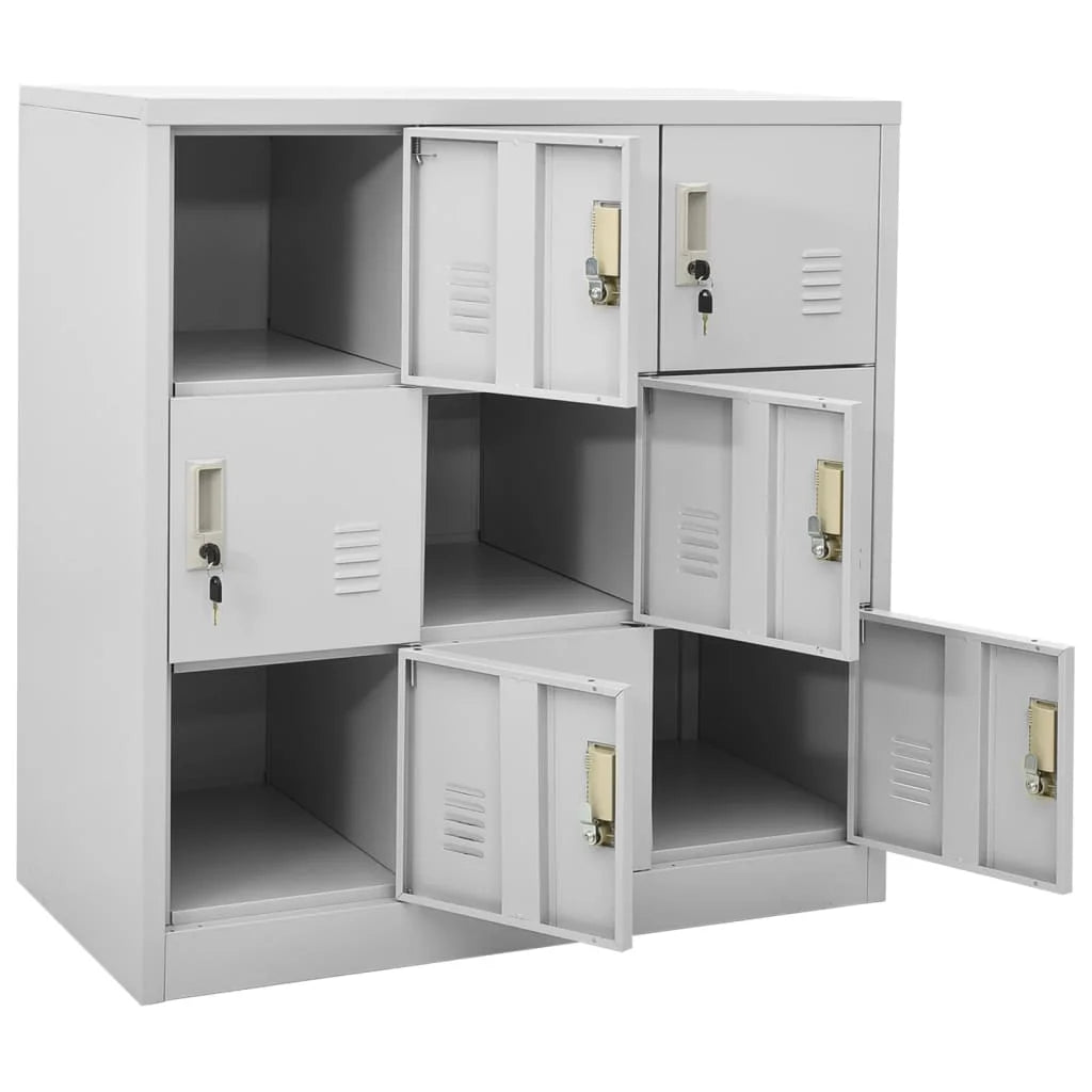 Locker Cabinet Cabinet Organizers and Storage with Locks and Doors for Living Room Office Light Grey 90x45x92.5 cm Steel