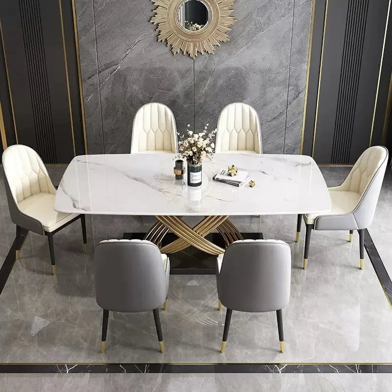 Modern Dining Room Set Modern Sintered Stone Dining Table Set for Home Furniture Dining Tables with Chairs New