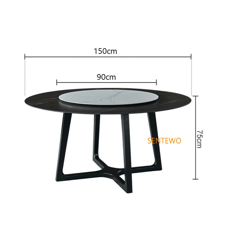 SENTEWO Ensemble de table à manger ronde en marbre blanc avec chaises, cadre en acier au carbone, tables Eettafels Comedor 4 Sillas, livraison gratuite