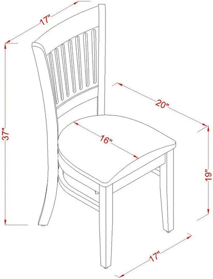 El juego de mesa de cocina de 7 piezas LYVA7-ESP-C de East West Furniture consta de una mesa de comedor rectangular con hojas de mariposa y 6 manteles