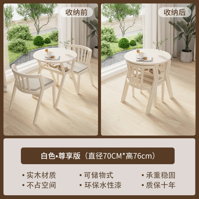 Folding Coffee Wooden Dining Table Set Chairs Small Kitchen Nordic Round Table Living Room Mesas De Comedor Home Furniture